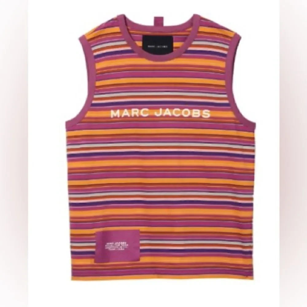 MARC JACOBS HORIZONTAL STRIPES LOGO TANK SIZE LARGE - Picture 2 of 8